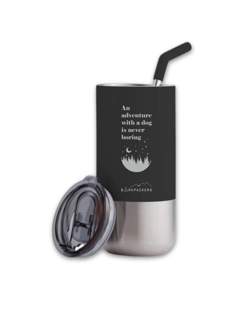 Thermo Travel Mug 500ml, with metal straw